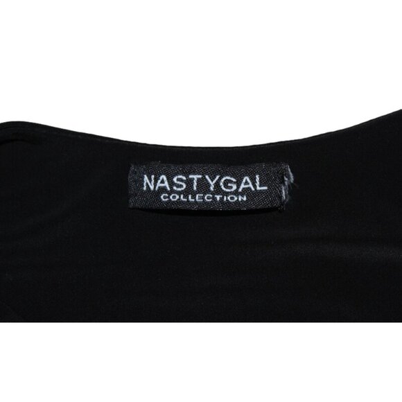 NASTY GAL Cut Out Long Sleeve Slinky Bodysuit in Black - Size 20 - Picture 4 of 12